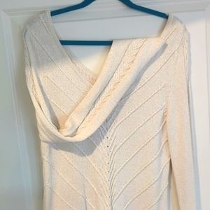 White/Black Market V neck Sparkle Sweater. Like New